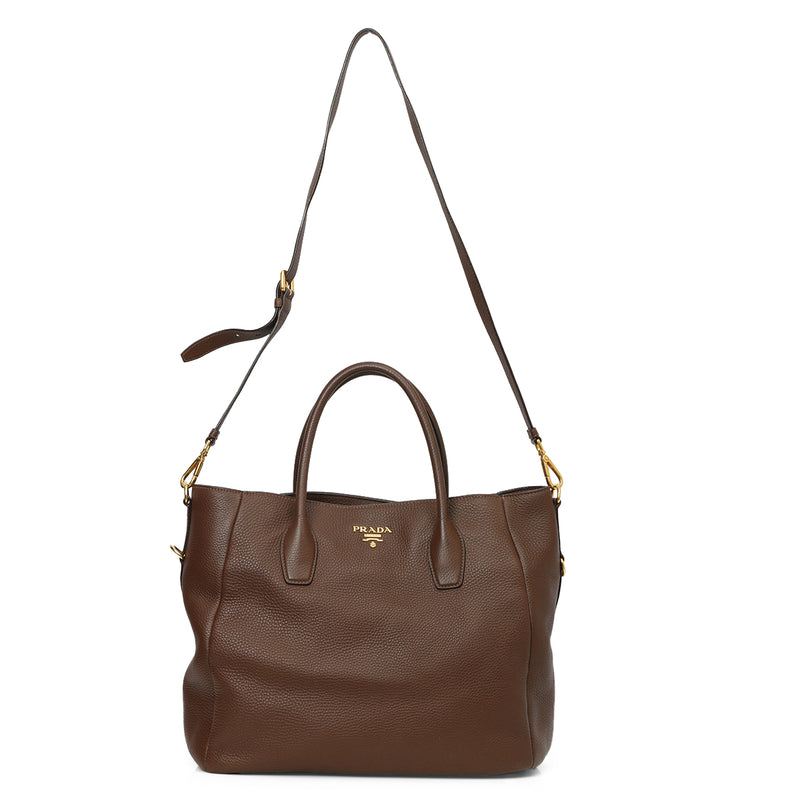 Bruciato Vitello Daino Leather Tote Bag One Size