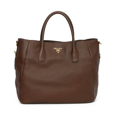 Bruciato Vitello Daino Leather Tote Bag One Size