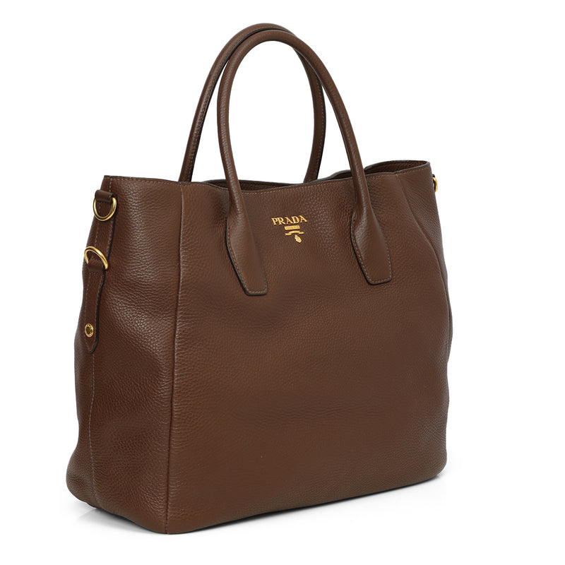 Bruciato Vitello Daino Leather Tote Bag One Size