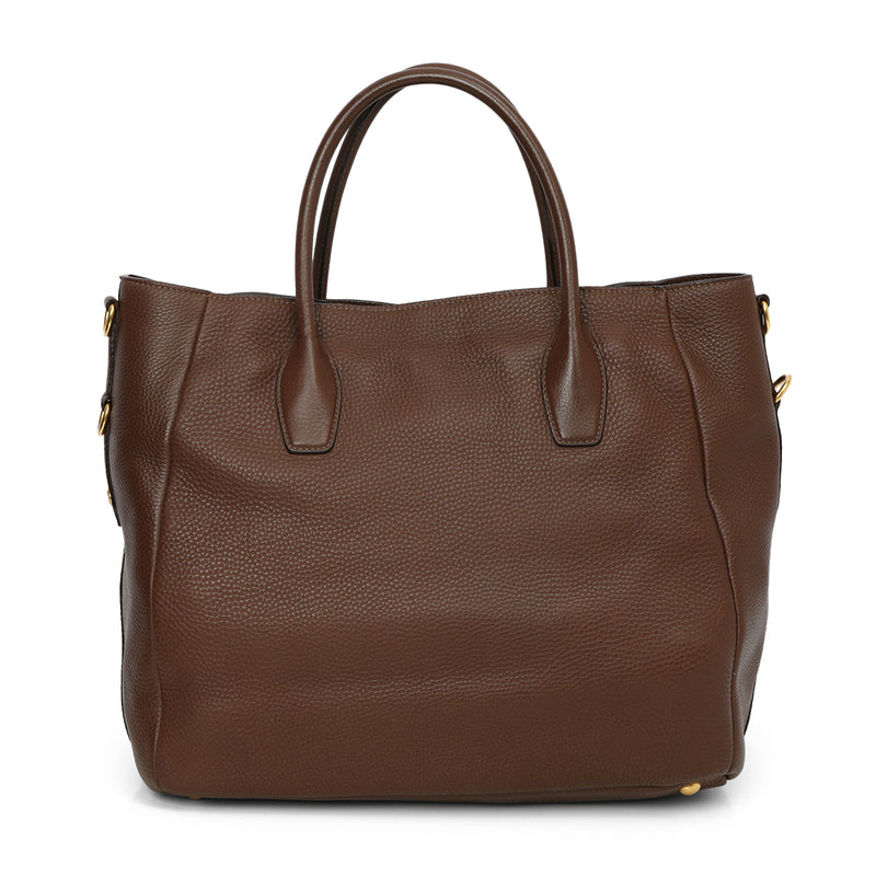 Bruciato Vitello Daino Leather Tote Bag One Size
