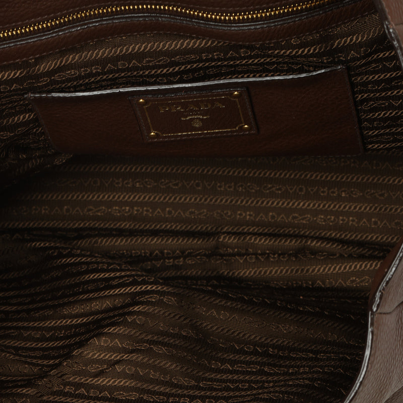 Bruciato Vitello Daino Leather Tote Bag One Size