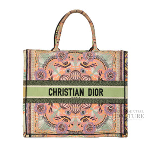 Multicolor "Dior in Lights" embroidered canvas Large Booktote