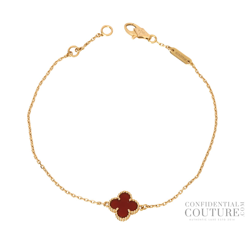 Van Cleef & Arpels Sweet Alhambra Carnelian Bracelet
