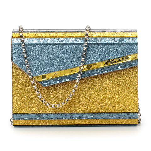 Blue And Gold Shimmer Candy Clutch One Size