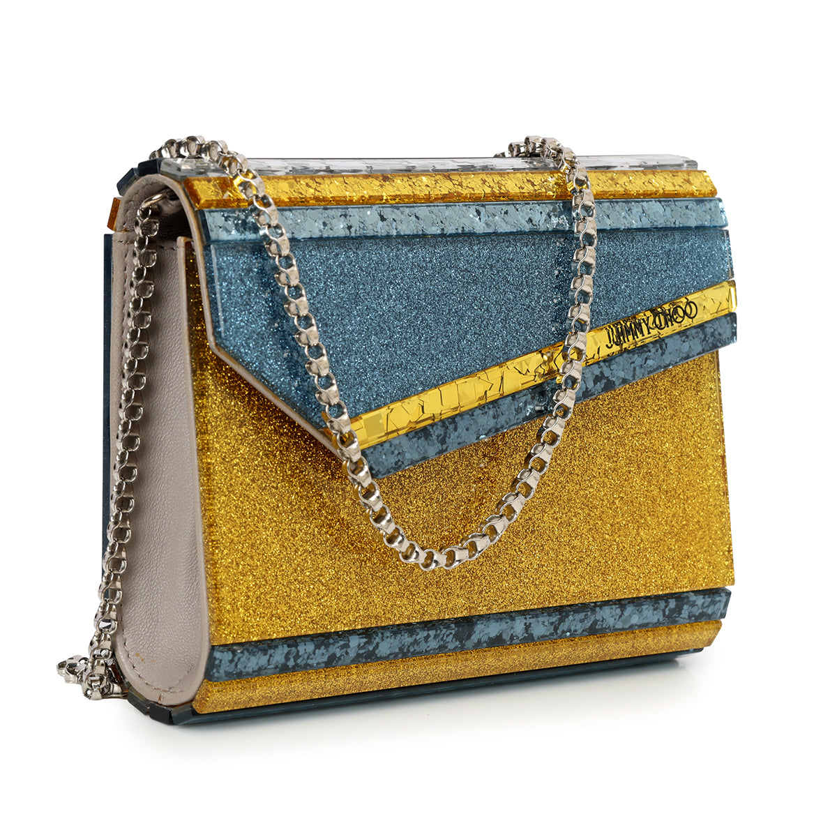 Blue And Gold Shimmer Candy Clutch One Size