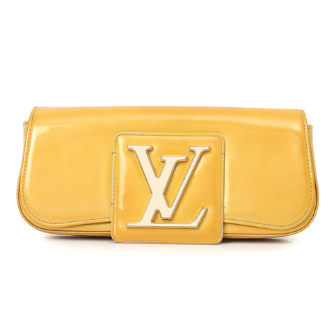 Yellow Patent Leather Sobe Clutch One Size