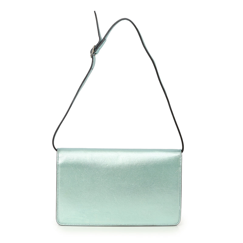 Metallic Leather Crystal GG Broadway Bag One Size