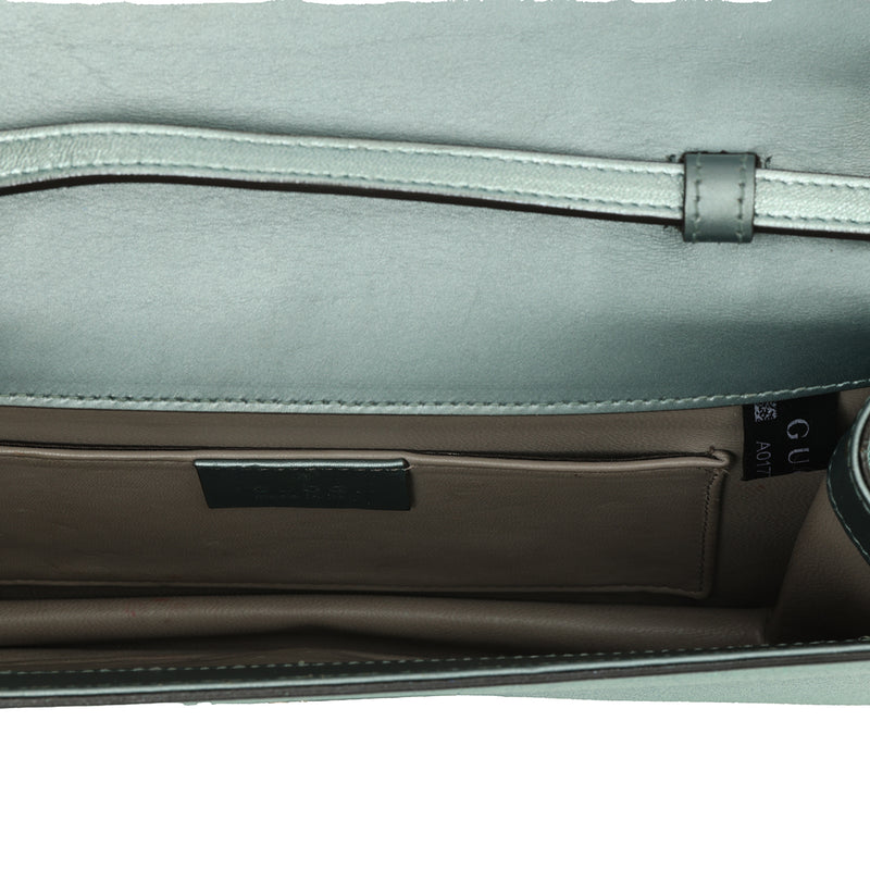 Metallic Leather Crystal GG Broadway Bag One Size