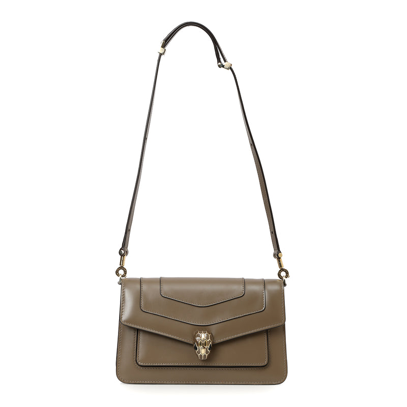 Serpenti Mud Forever East-West Shoulder Bag One Size