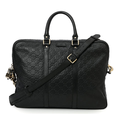 Black GG Signature Briefcase
