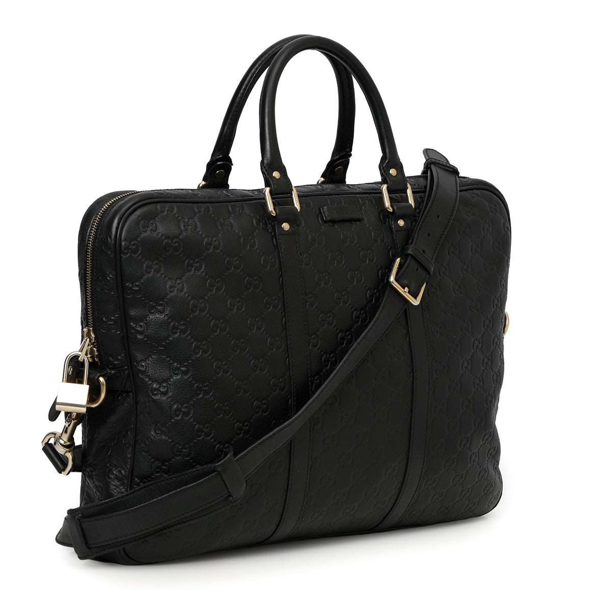 Black GG Signature Briefcase