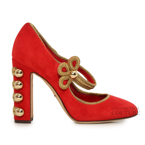 Red Suede Mary Jane Pumps EU 36.5 | UK 3.5 | US 6.5
