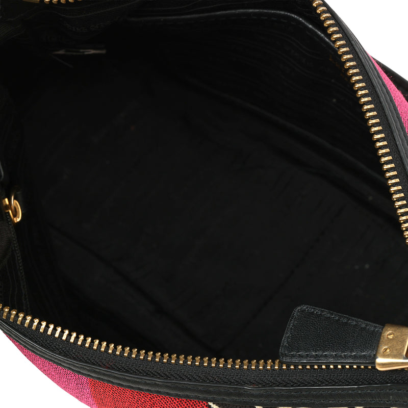 Flower Jacquard Stripe Sam Small Convertible Shoulder Bag