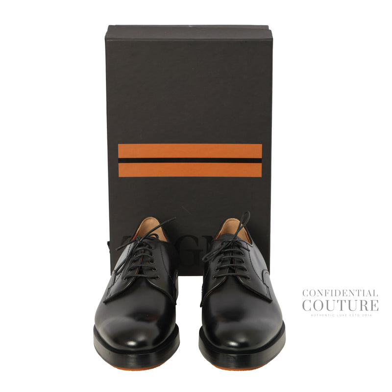 Derby Udine Black Leather Shoes Size UK 11 / US 12
