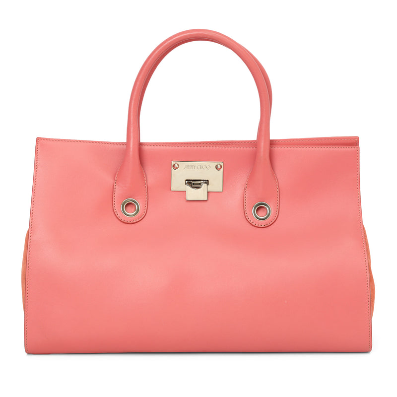 Smooth Leather And Suede Tote Bag One Size