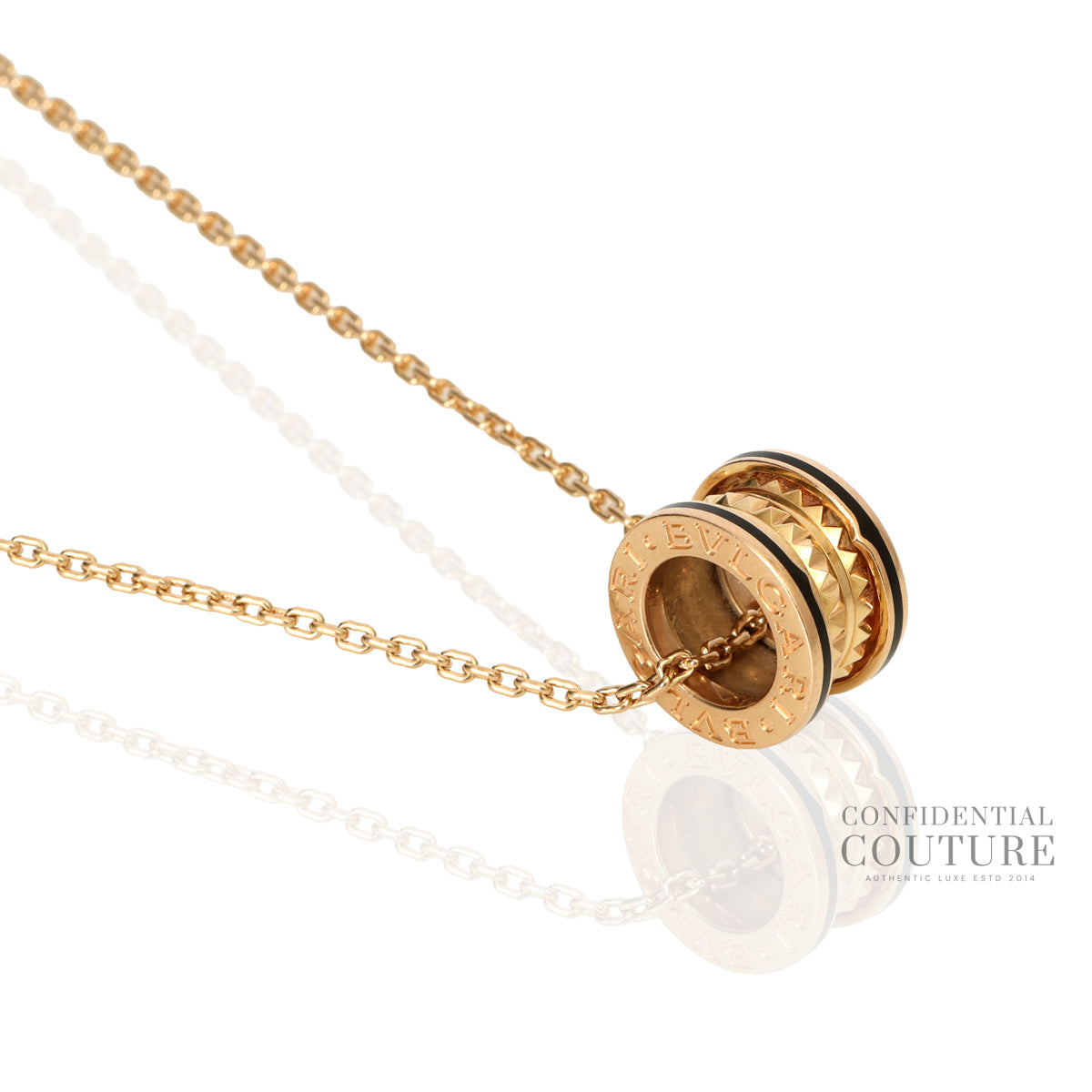 B.zero1 Rock Necklace 18 KT Rose Gold With Black Ceramic