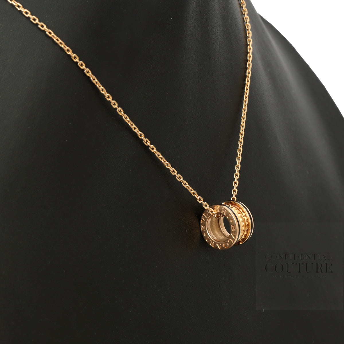 B.zero1 Rock Necklace 18 KT Rose Gold With Black Ceramic