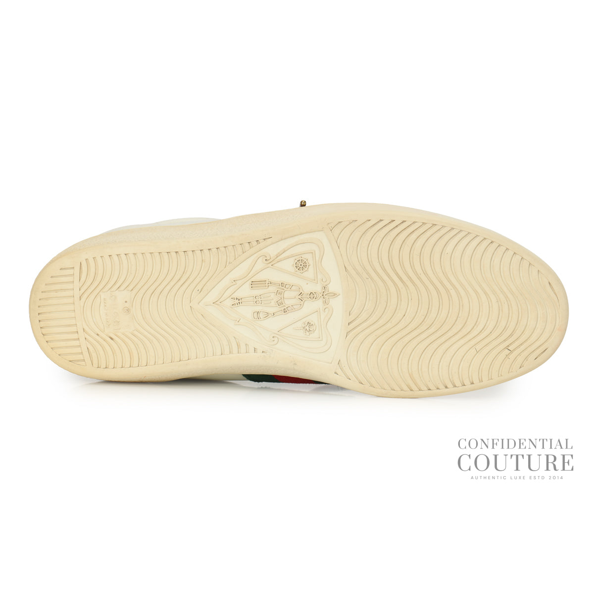 White Leather Embroidered Bee Ace Low Top Sneakers | Size 10