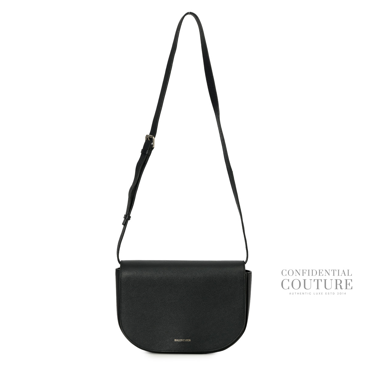 Black Grained Leather Ville Day S Crossbody Flap Bag