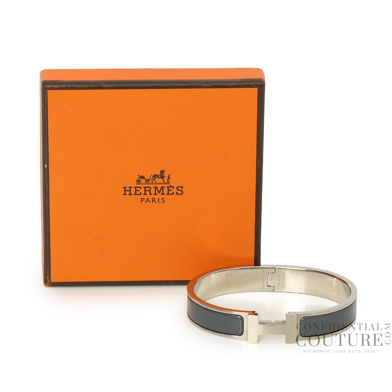Pre-loved Hermes Clic H bleu abysse Bracelet