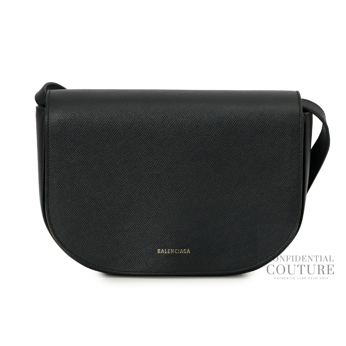 Black Grained Leather Ville Day S Crossbody Flap Bag