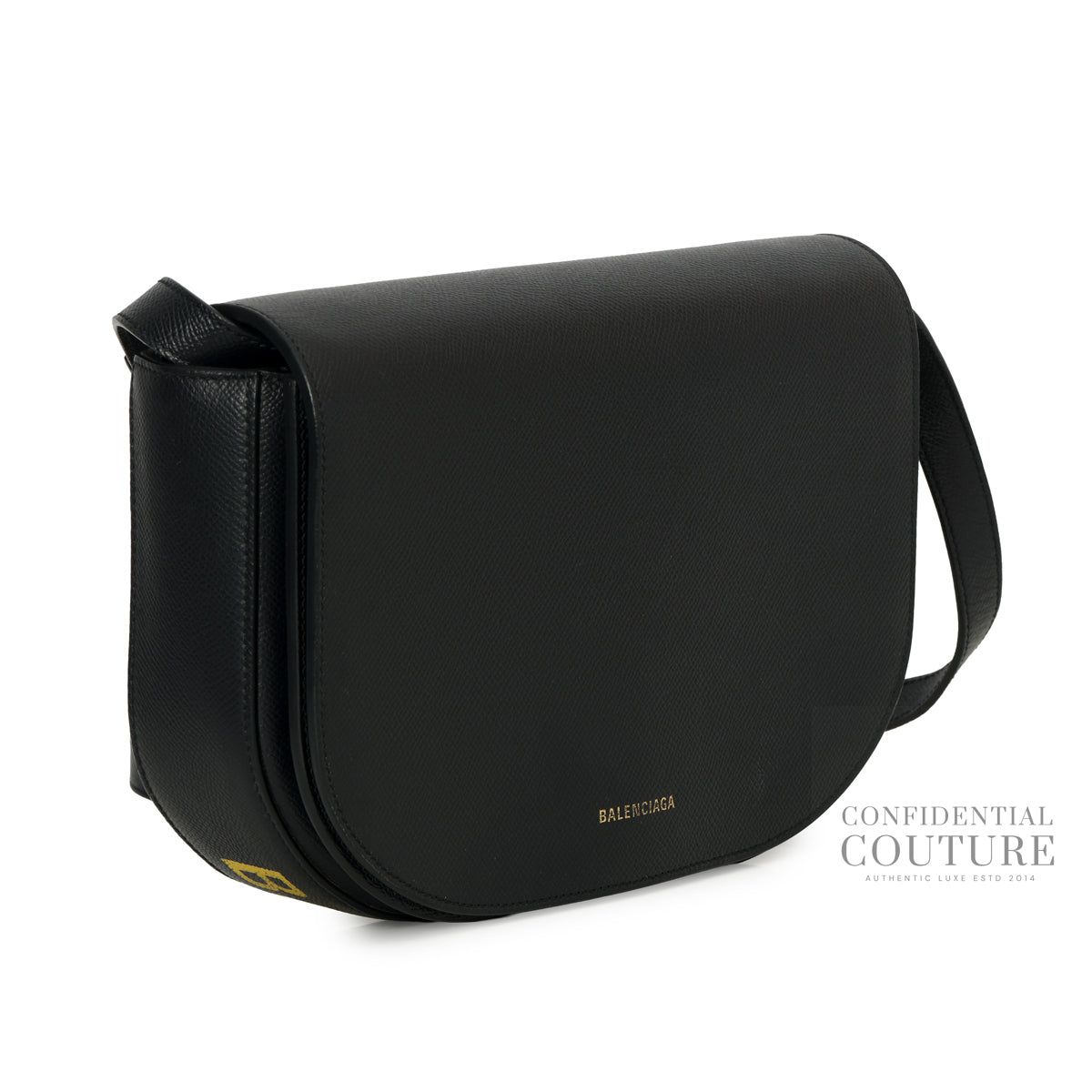 Black Grained Leather Ville Day S Crossbody Flap Bag