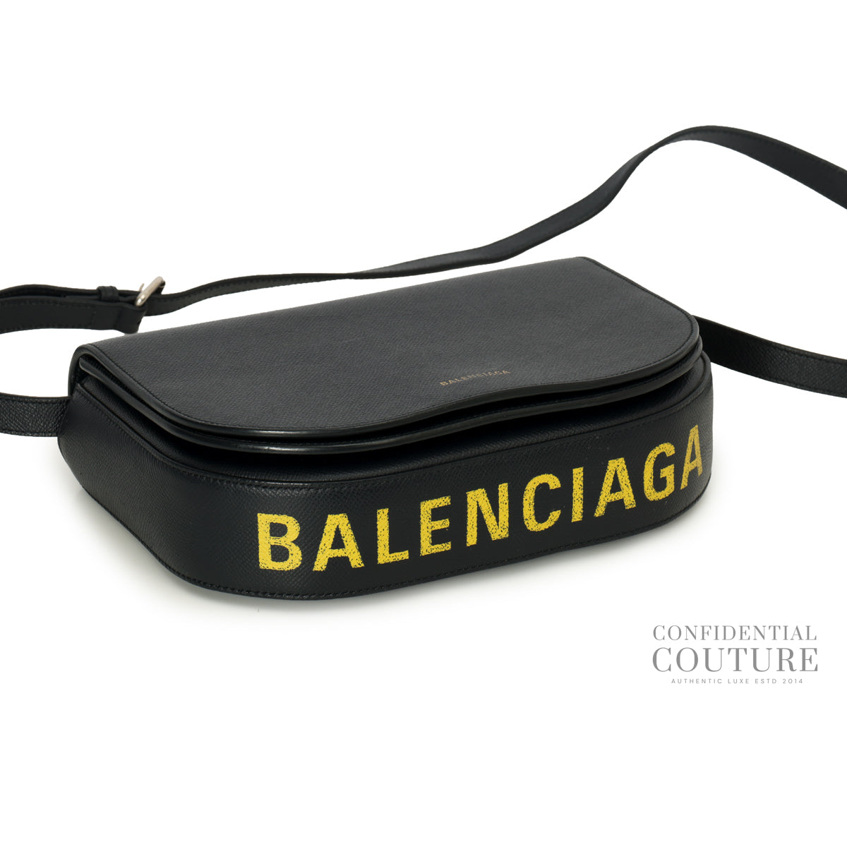 Black Grained Leather Ville Day S Crossbody Flap Bag