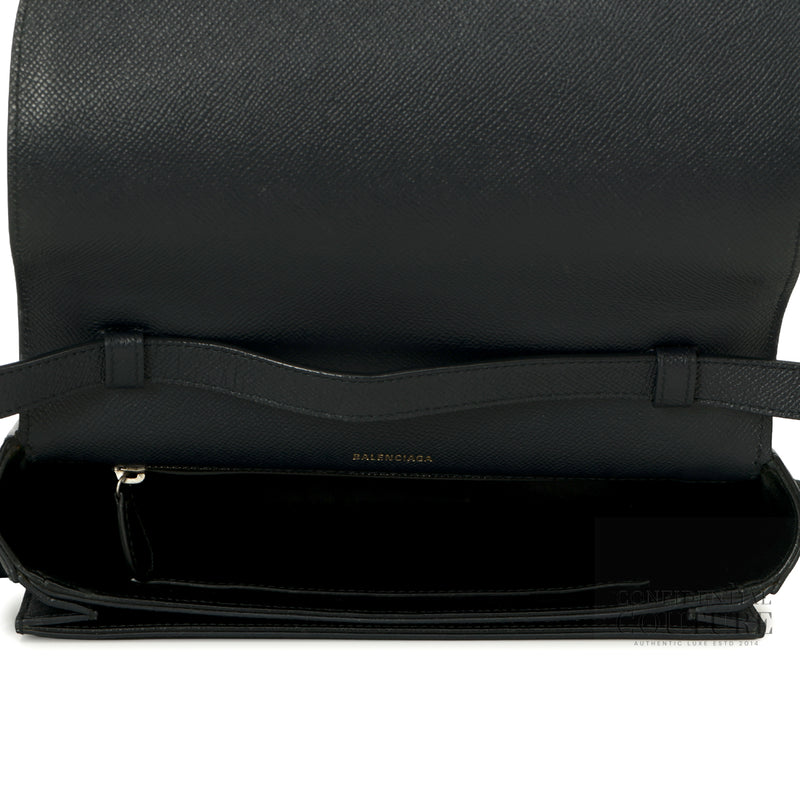 Women Jimmy Balenciaga Black Grained Leather Ville Day S Crossbody Flap Bag