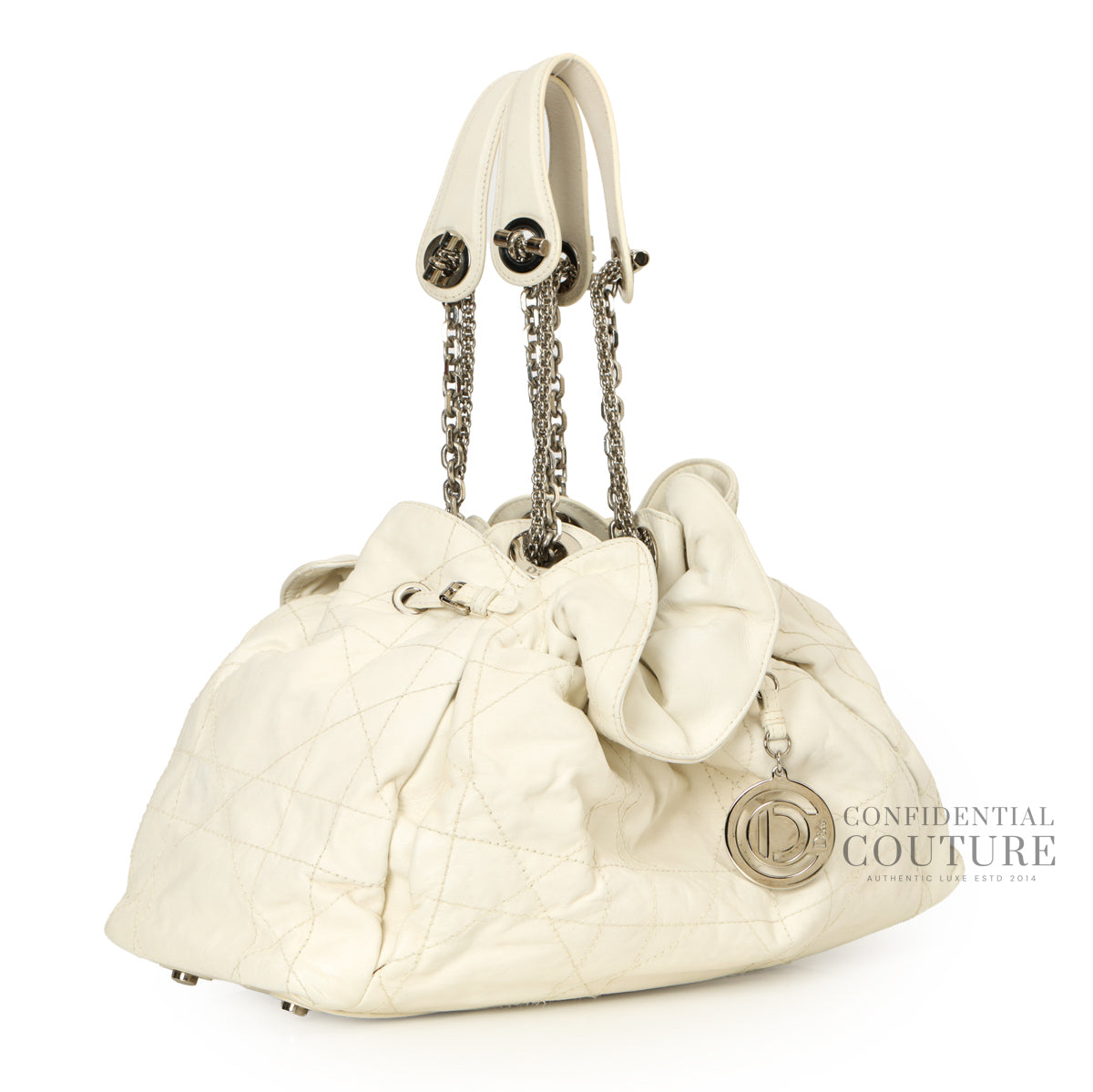 White Leather Quilted Cannage Le Trente Bag