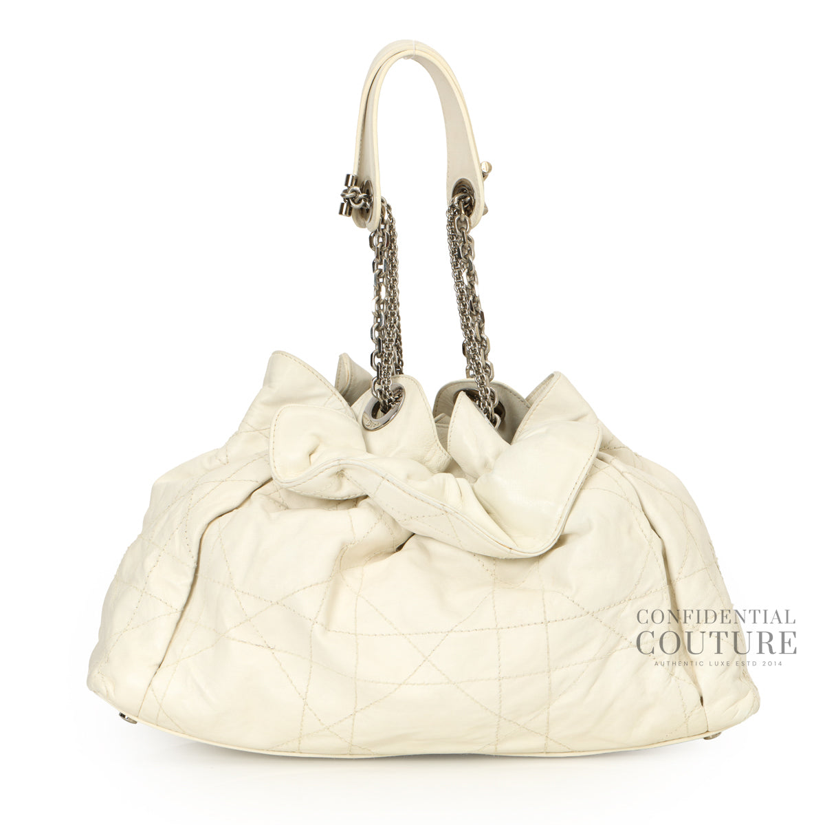 White Leather Quilted Cannage Le Trente Bag