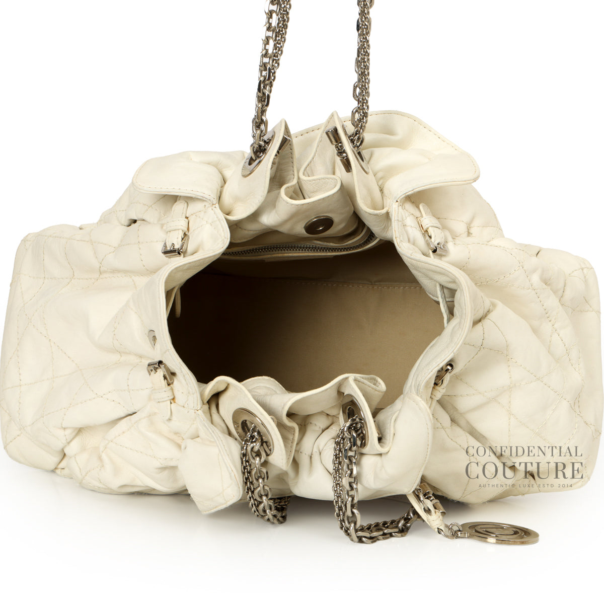 White Leather Quilted Cannage Le Trente Bag