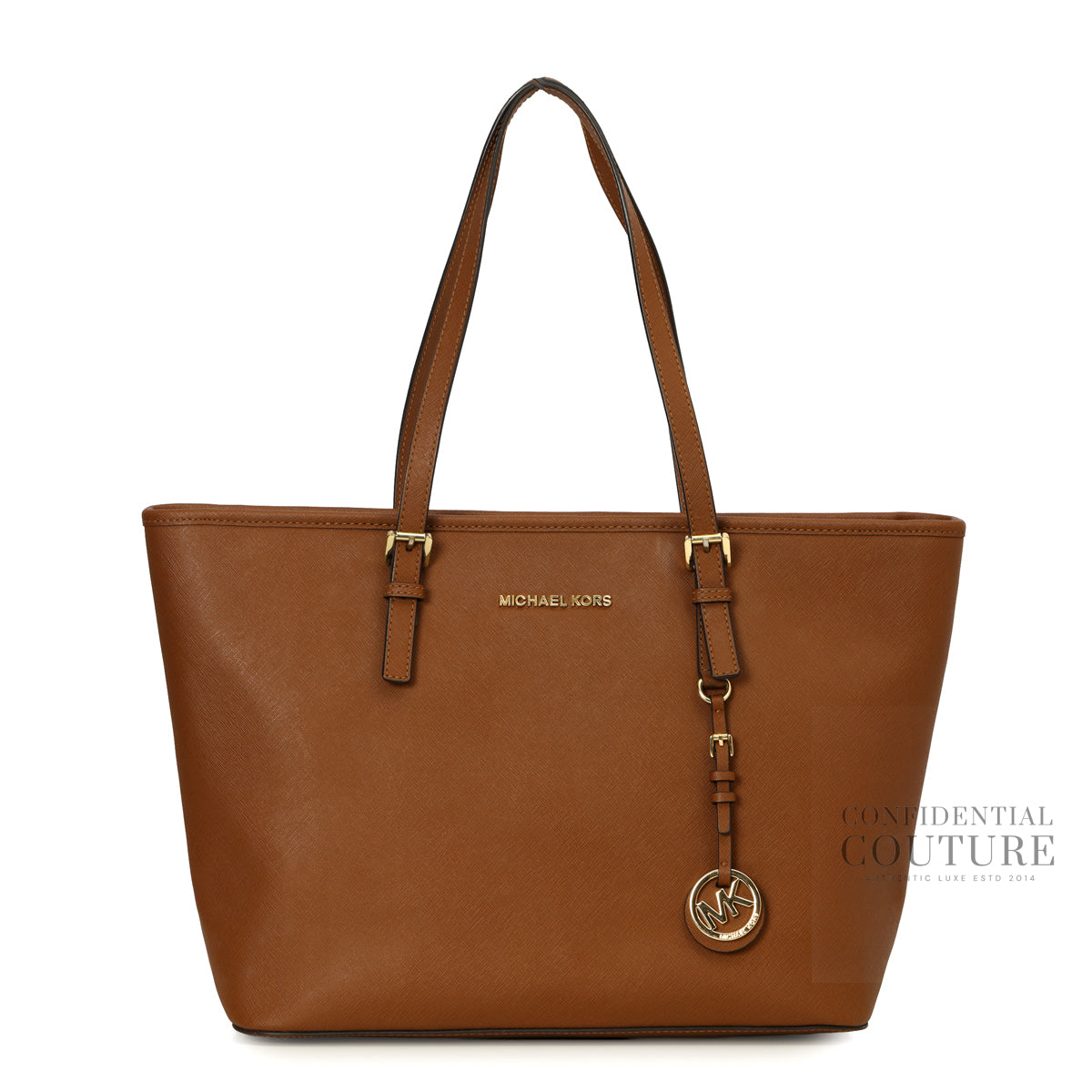 Tan Quinn Large Top Zip Tote Bag