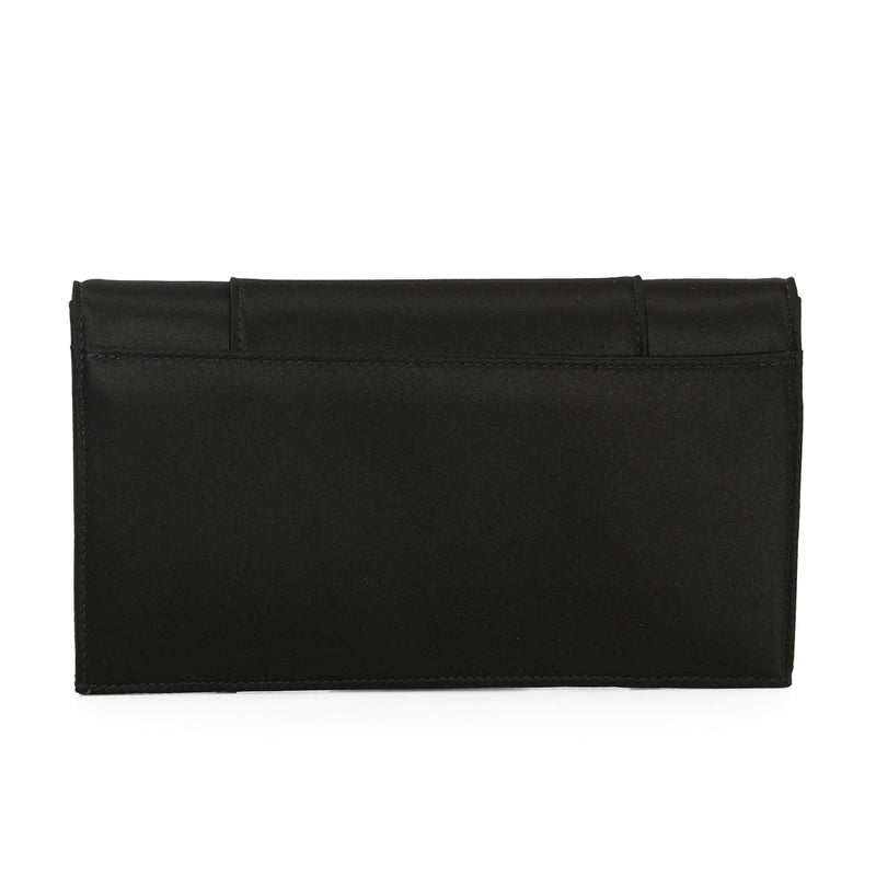 Women's Hourglass Flat Pouch With Flap in Black One Size