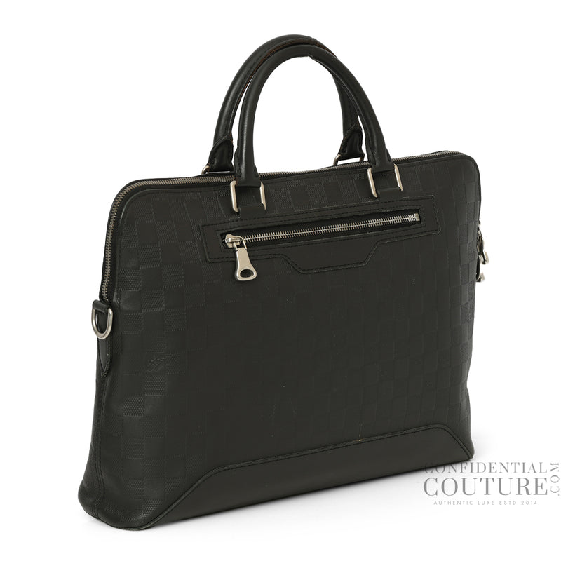 Pre-loved Louis Vuitton Black Avenue Soft Briefcase In Damier Infini Leather