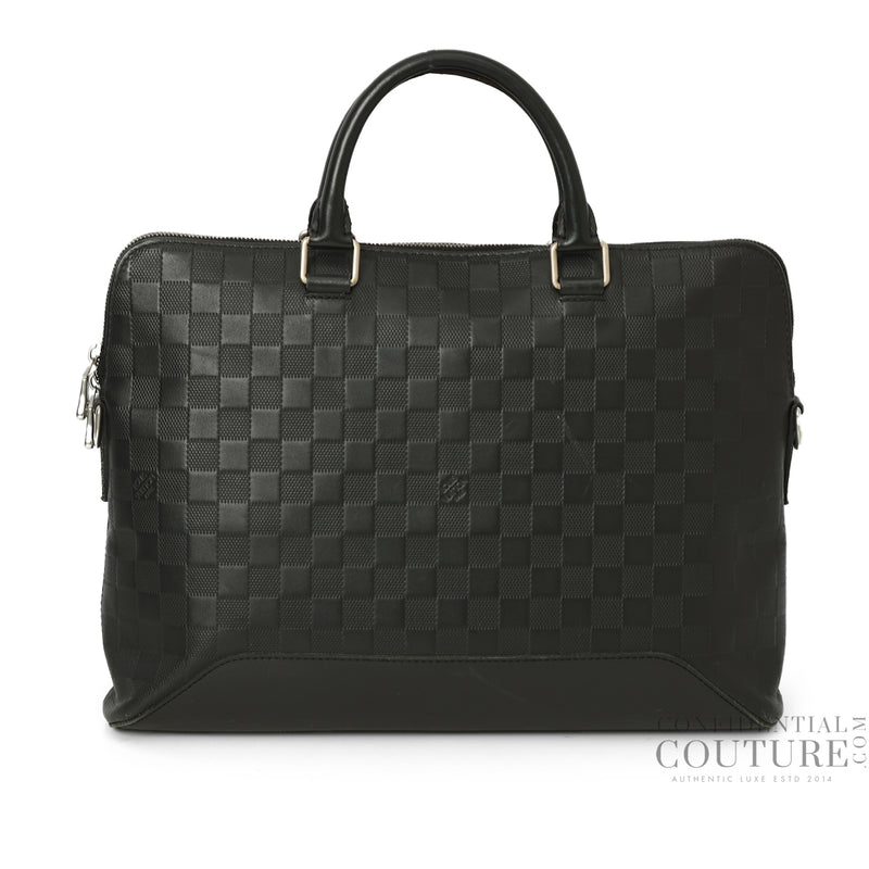 Women Louis Vuitton Black Avenue Soft Briefcase In Damier Infini Leather