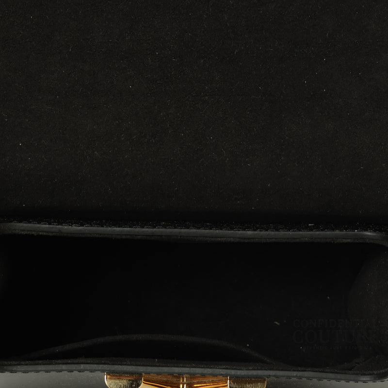 Black Epi Patent Leather Twist Pm Bag
