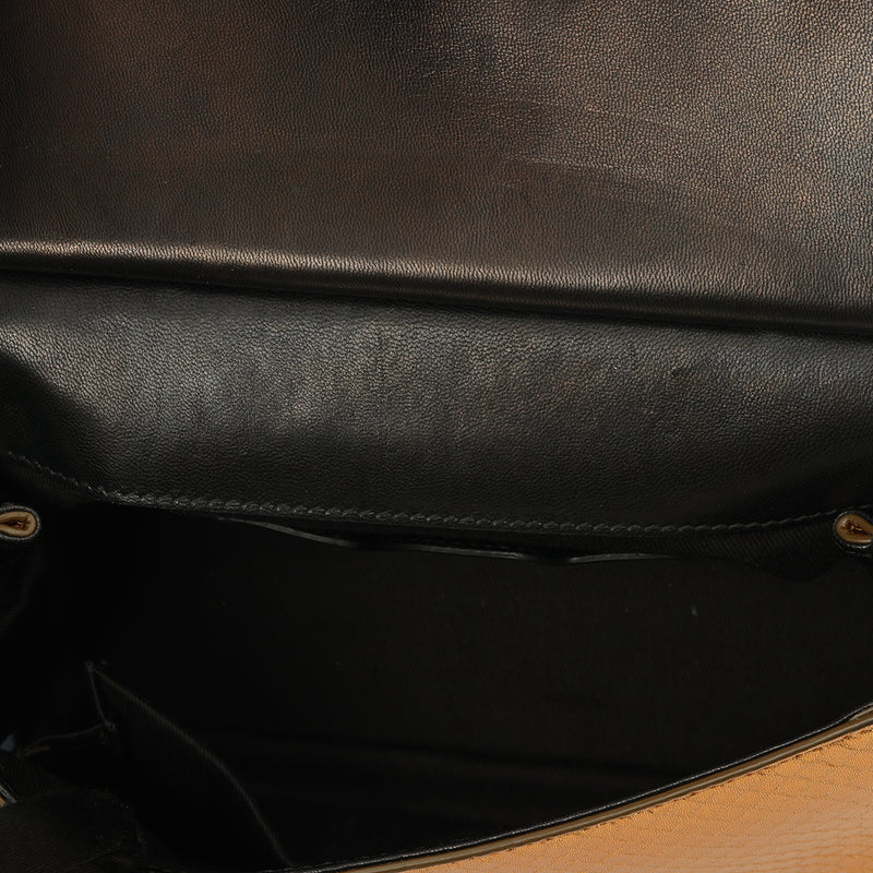 Python Embossed Small Sicily Handbag