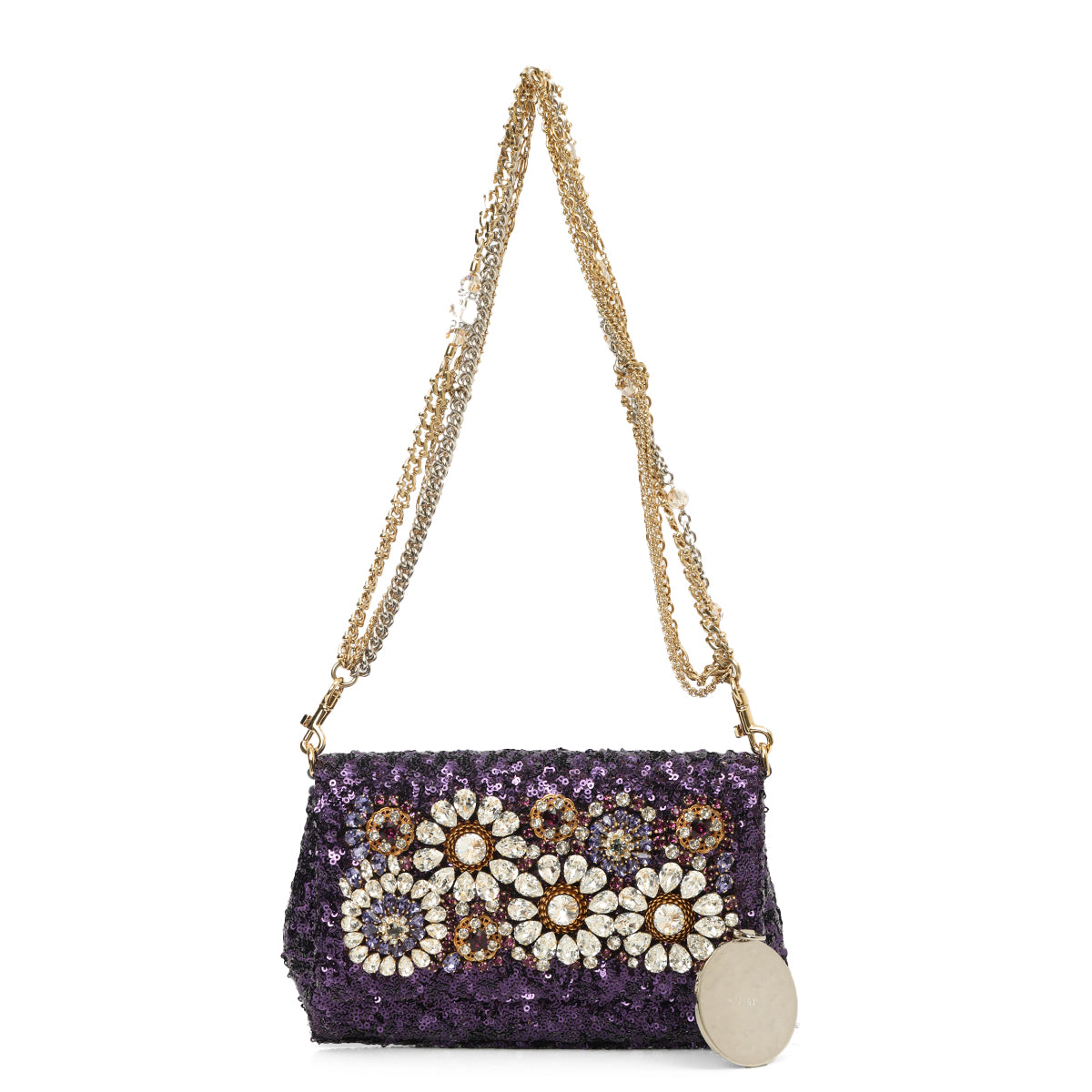 Anna Embellished Purple Shoulder Bag One Size