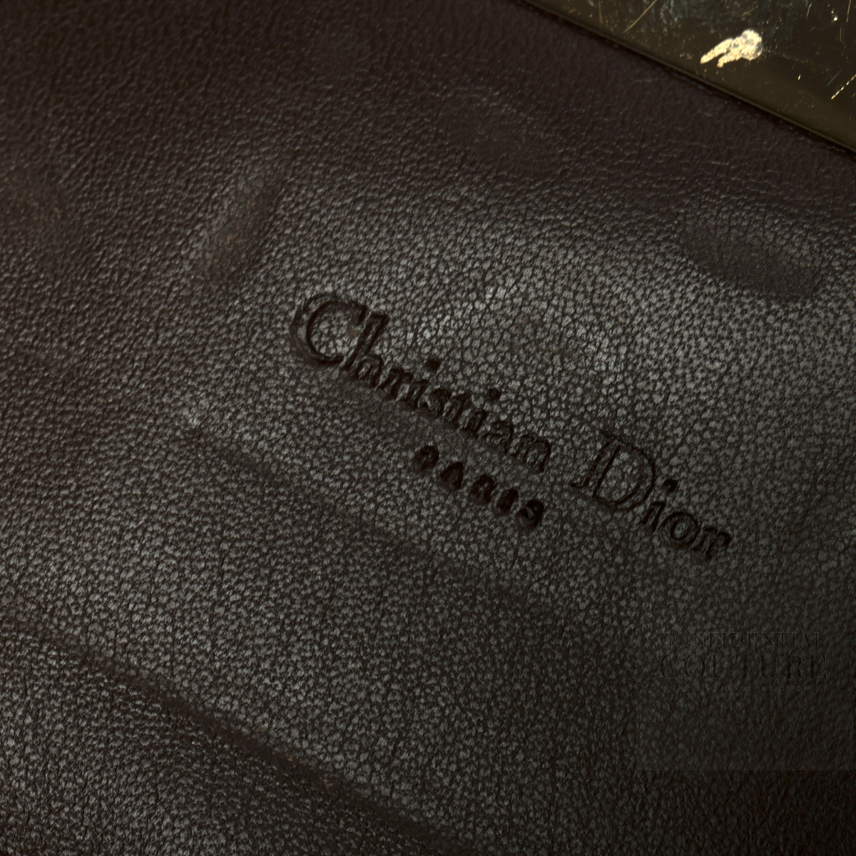 Brown Cannage Quilted Patent Leather Wallet-On-Chain Bag