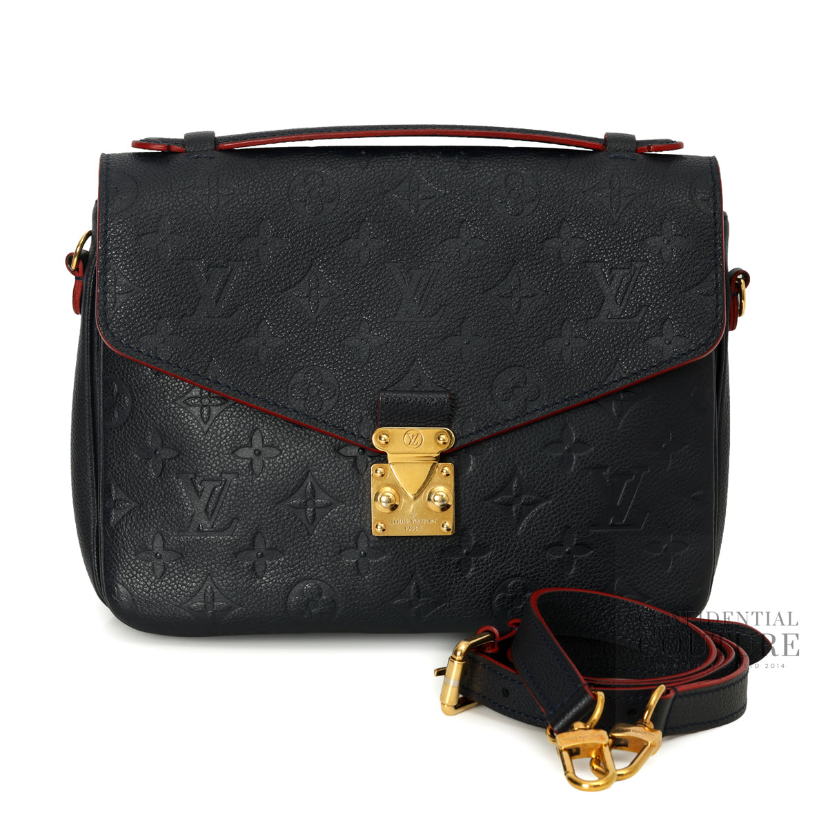 Navy Monogram Empreinte Leather Pochette Métis Bag
