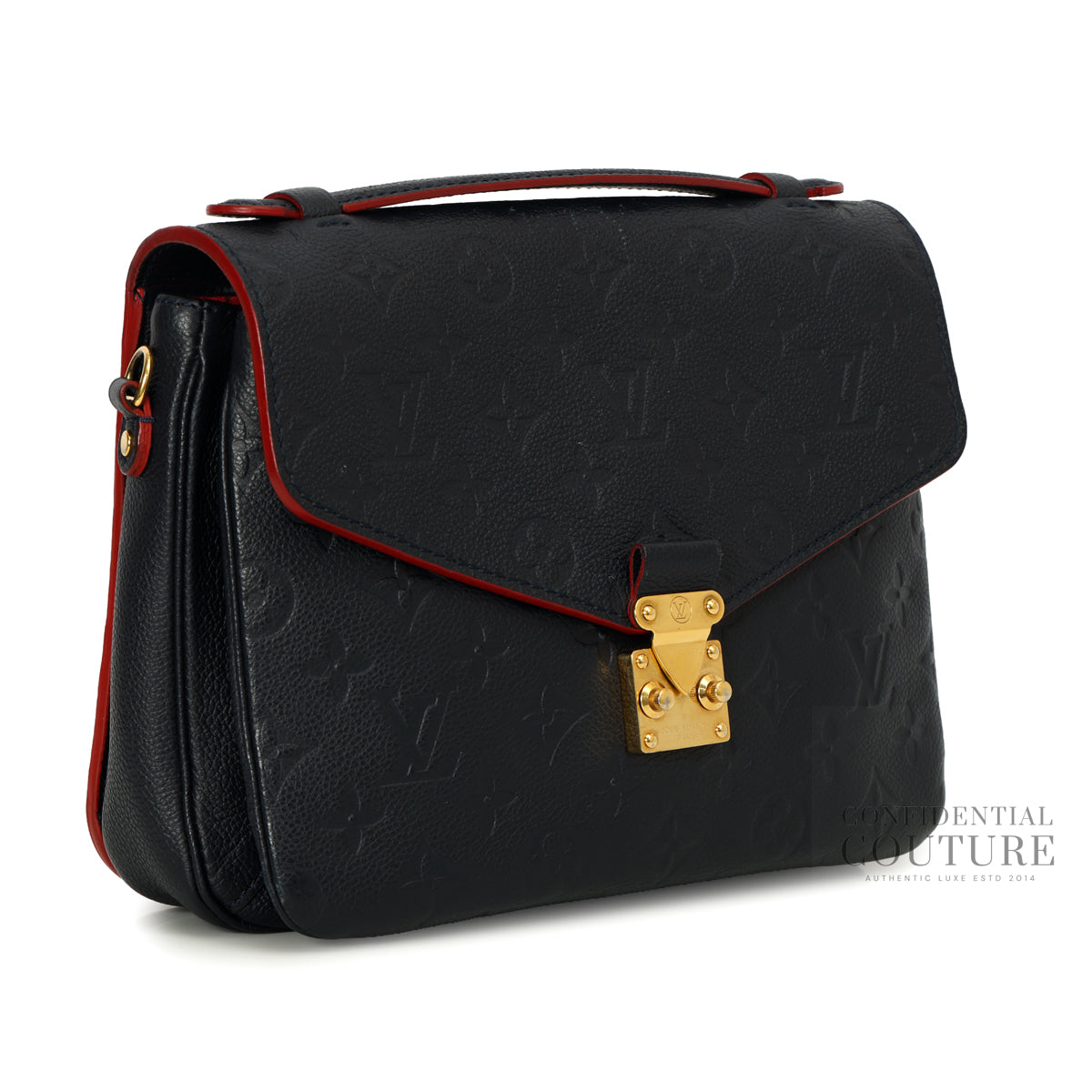 Navy Monogram Empreinte Leather Pochette Métis Bag