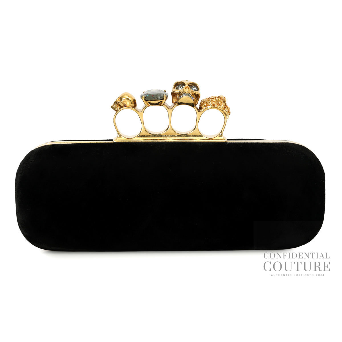 Black Velvet Knuckle Box Clutch