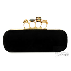 Black Velvet Knuckle Box Clutch