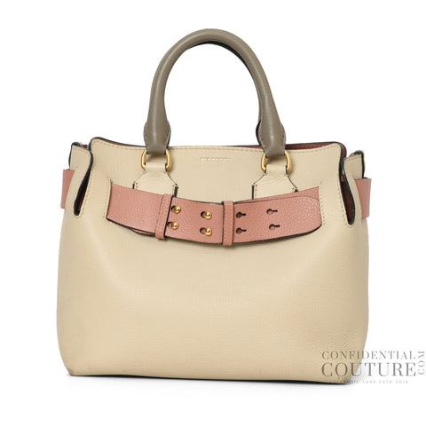 Limestone/Dusty Rose Tri-Color Leather Small Belt Bag