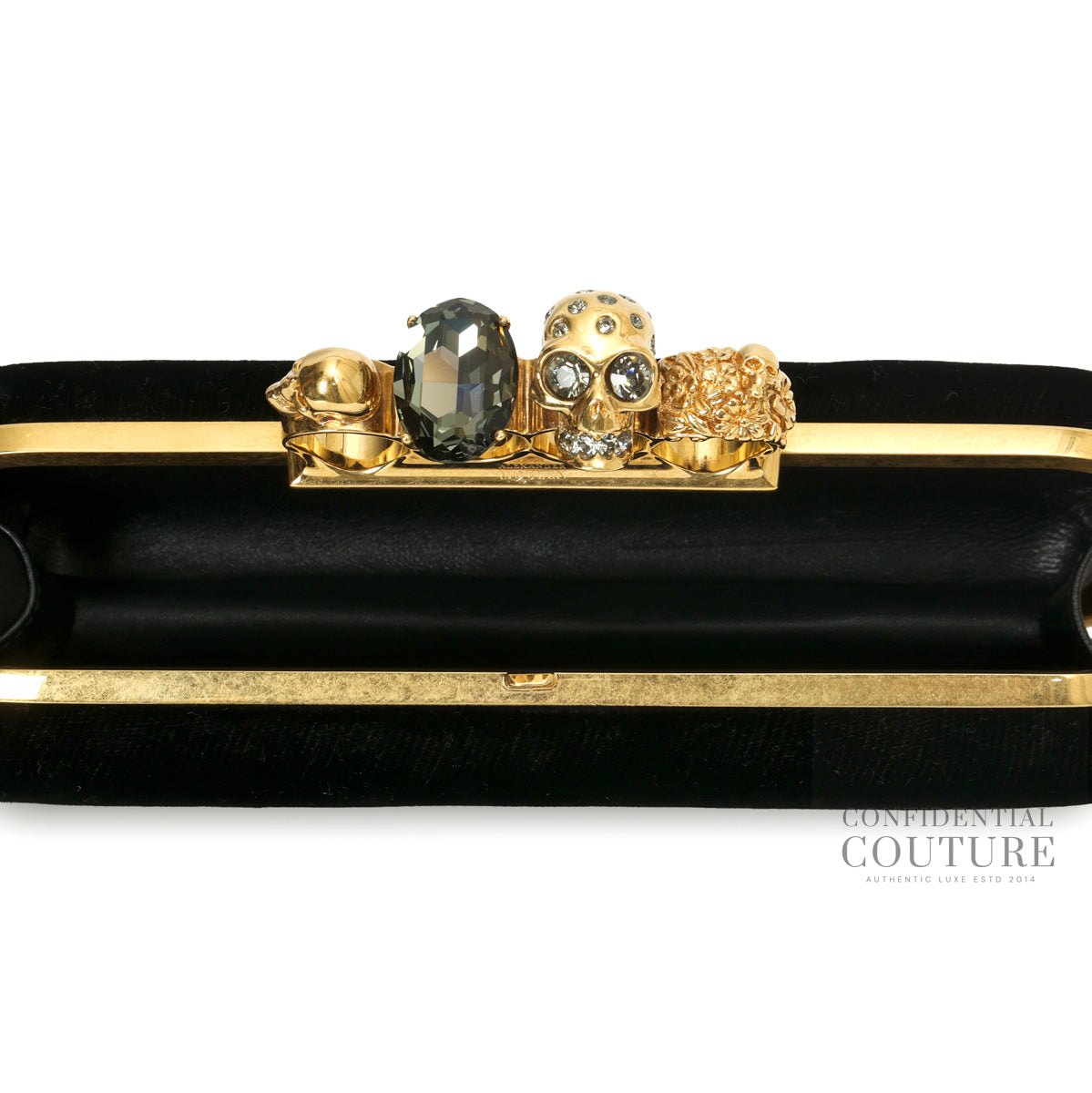 Black Velvet Knuckle Box Clutch