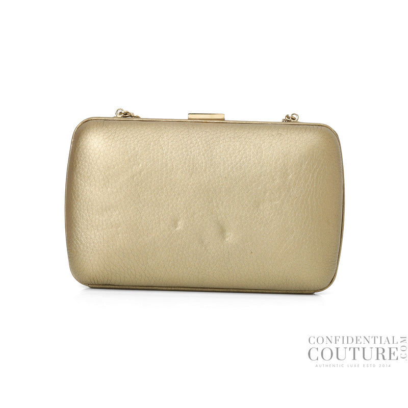 Gucci gold soho hard case clutch bag sale
