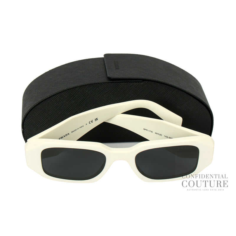 Authentic Prada White UV-Protected Rectangle Sunglasses - 0PR 17WS