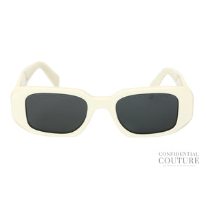 White UV-Protected Rectangle Sunglasses - 0PR 17WS