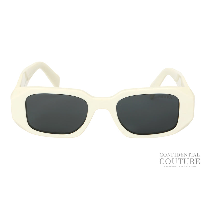 Prada White UV-Protected Rectangle Sunglasses - 0PR 17WS