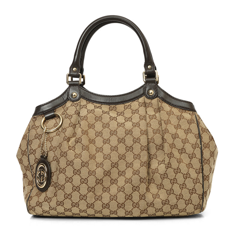 Beige/Brown  GG Canvas Medium Sukey Tote